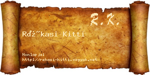 Rékasi Kitti névjegykártya